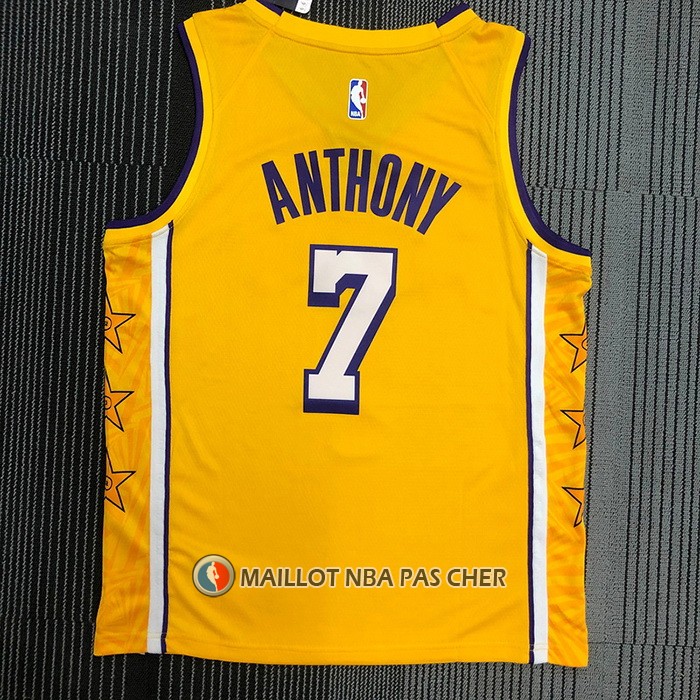 Maillot Los Angeles Lakers Carmelo Anthony NO 7 Ville 2019-20 Jaune